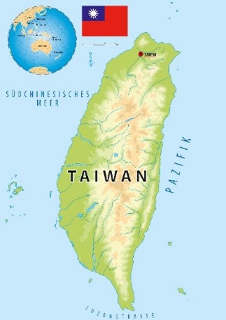 Grafik: Landkarte der Insel Taiwan